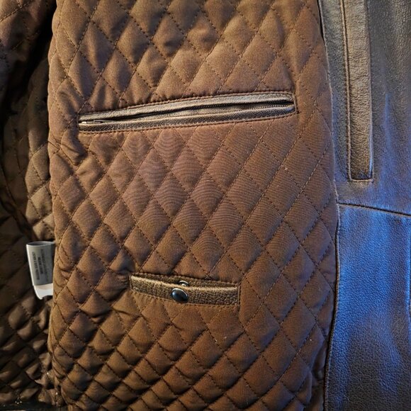 Vintage WILSONS Leather M. Julian Men's XXL Jacket Brown Quilt Lined EUC - Picture 8 of 13